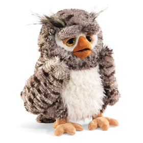 Folkmanis Wise Owl Hand Puppet profile for storytelling and theater