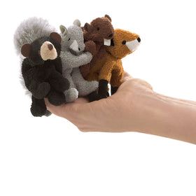 Folkmanis gray squirrel finger puppet for quick, on-the-go storytelling and engagement.
