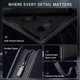 Foluck thick PU leather exterior offers durable, premium feel.