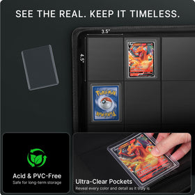 Foluck side-loading pockets reduce edge wear and protect card edges.