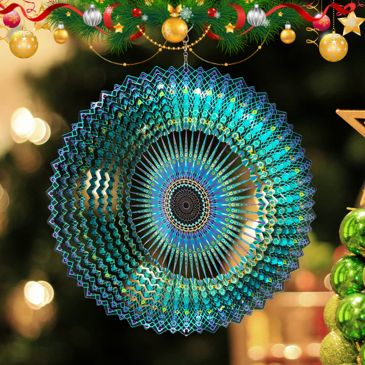 FONMY 3D stainless steel wind spinner adds kinetic visual appeal to patios and yards