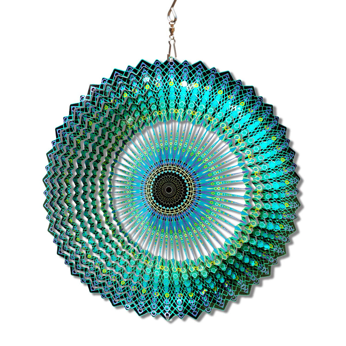 FONMY wind spinner mandala starry sky 12in for outdoor garden decor with sparkling 3D motion