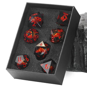 FONVGOGO Liquid Core Dragon Eye DND dice with dragon eye suspended in liquid for dramatic rolls.