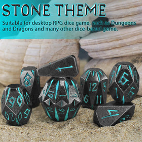 FONVGOGO Stonehenge blue D20 dice for decisive critical hits.
