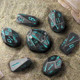 FONVGOGO Stonehenge blue D6 dice with tactile heft for precise rolls.