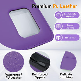 Distinctive purple window aids quick recognition and sorting.
