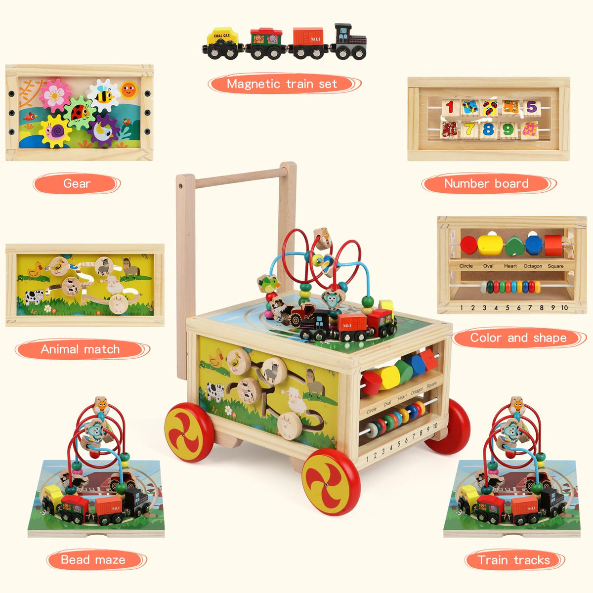 FOPNETS bead maze on top for fine motor play