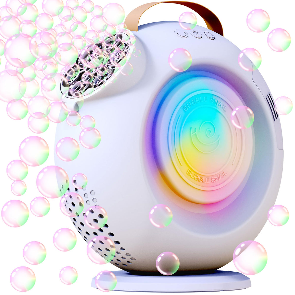 FORALES bubble machine with rotating head delivers 360° bubbles for events.
