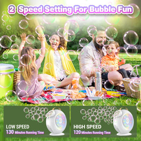 FORALES portable bubble maker with a comfortable handle for easy transport.