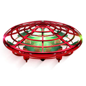 Force1 Scoot hand-operated drone red, front view, easy indoor flight for kids.