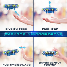 Force1 Scoot Pro in indoor hover mode with hands nearby