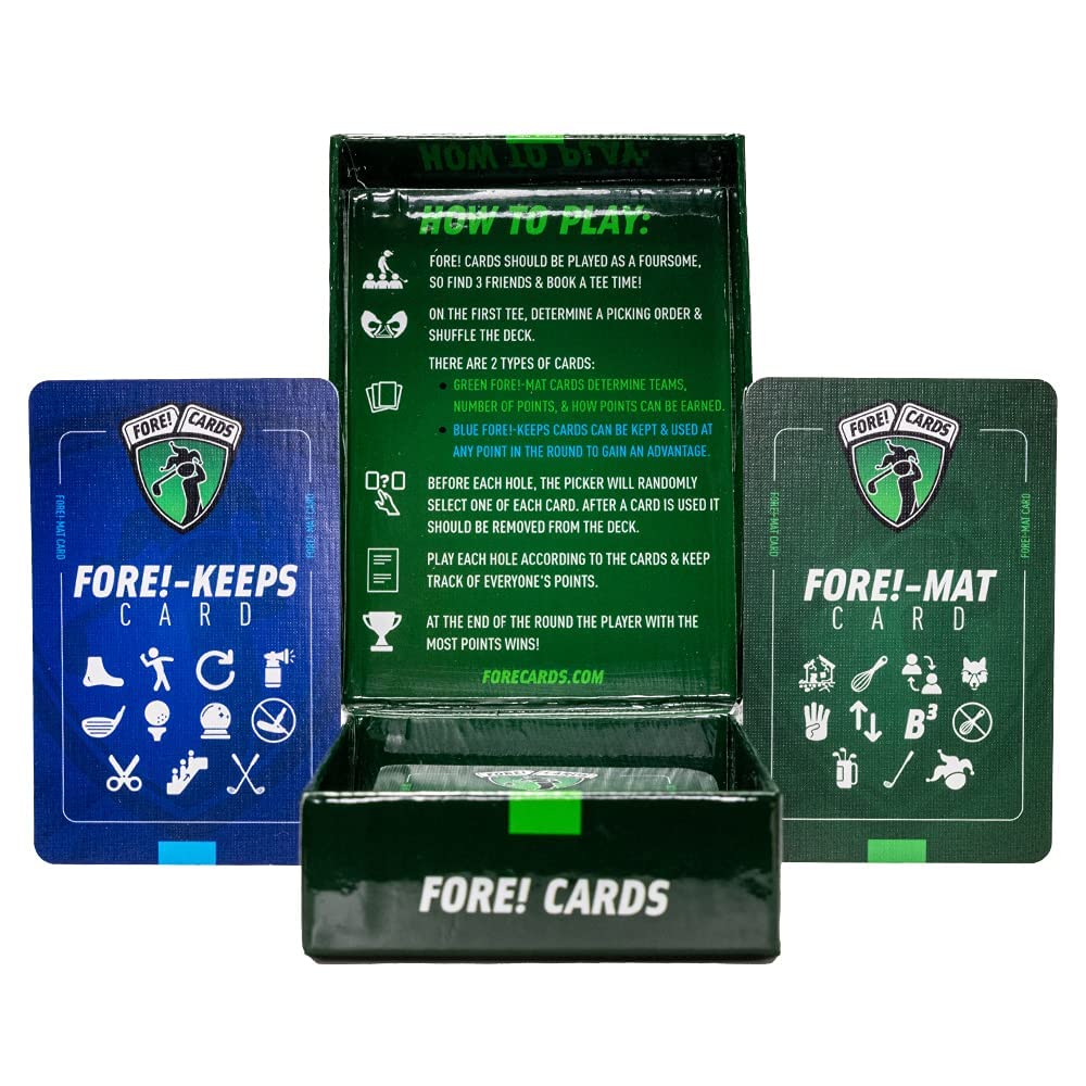 Fore! Cards On Course round in progress with players, showcasing social competition.