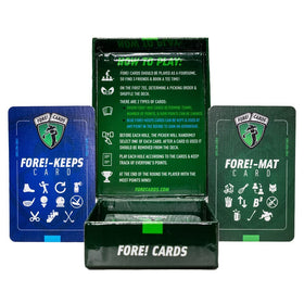 Fore! Cards On Course round in progress with players, showcasing social competition.