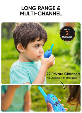 FOREDOM blue back view shows slim, kid-friendly design for easy grip