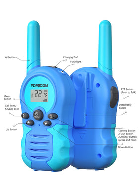 FOREDOM walkie talkie 22-channel system and 2-mile range.