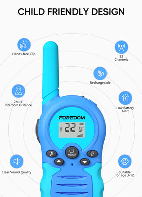 FOREDOM walkie talkie backlit screen visible in dim light for quick use