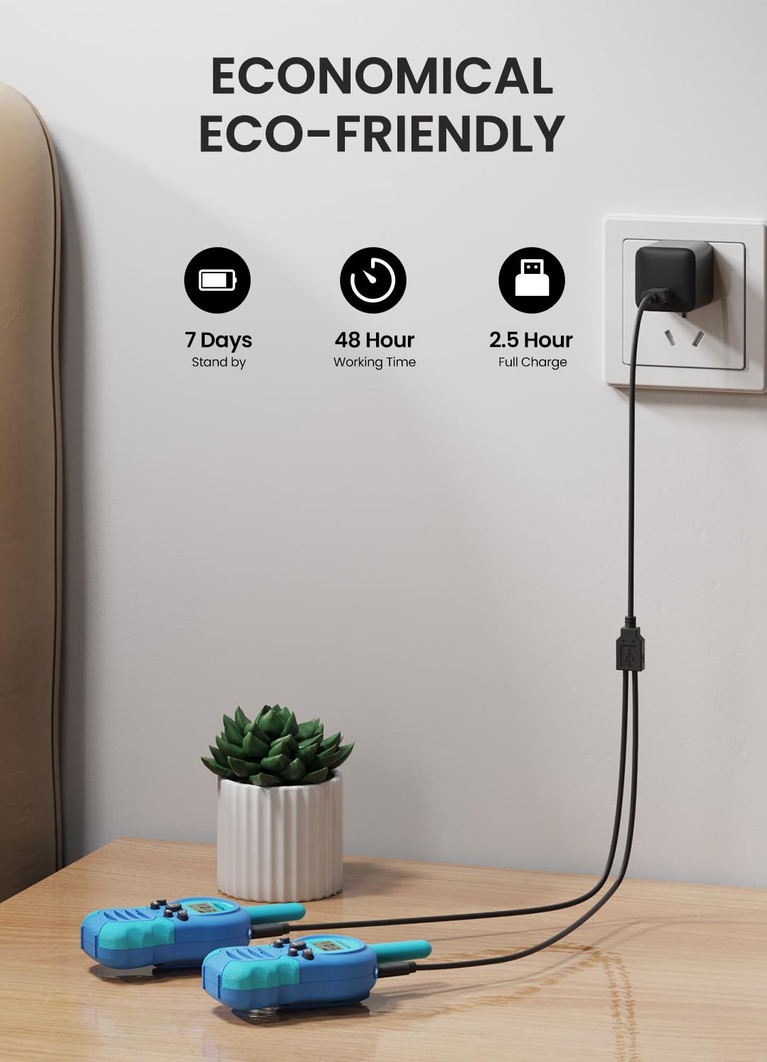 FOREDOM walkie talkie with belt clip for hands-free carry during play