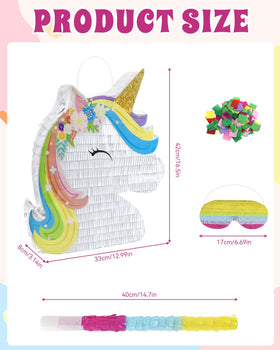 Forenee Unicorn Pinata Eye Mask displayed with playful party game accessory.