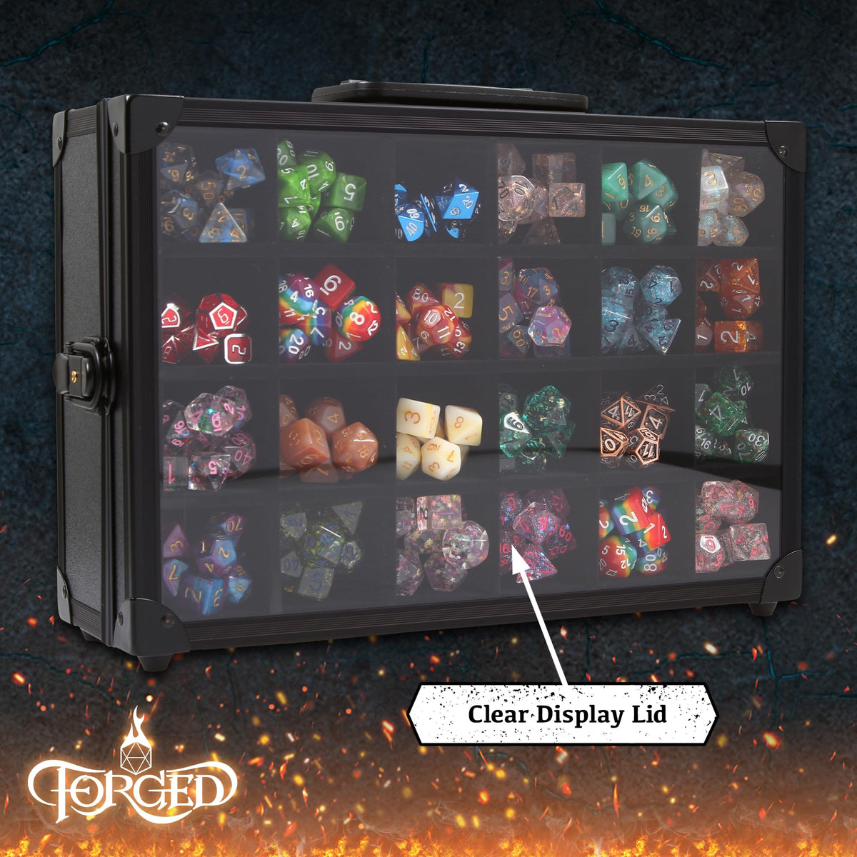 Forged Dice Co. interior trays with 24 slots for sorted dice