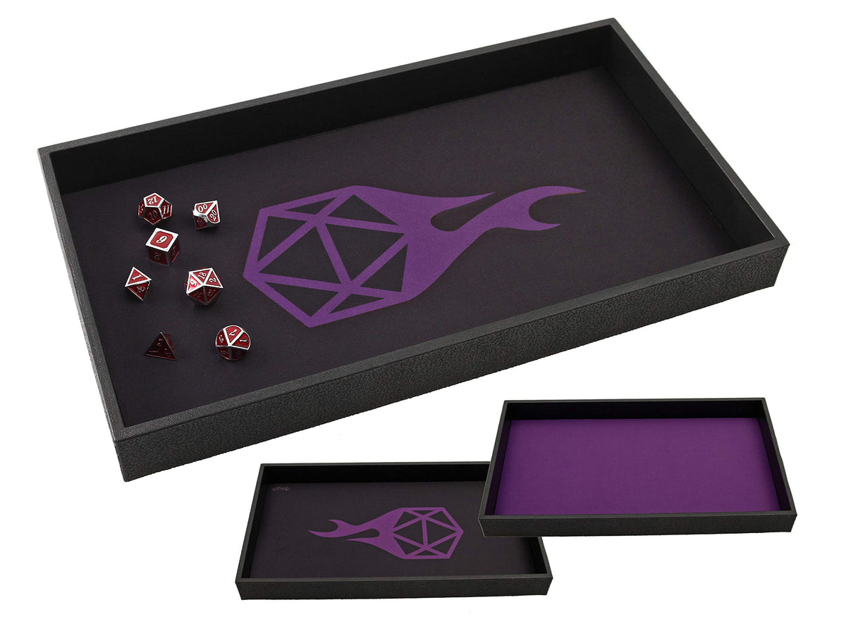 Forged Dice Co. dice tray exterior keeps gaming organized on any table.