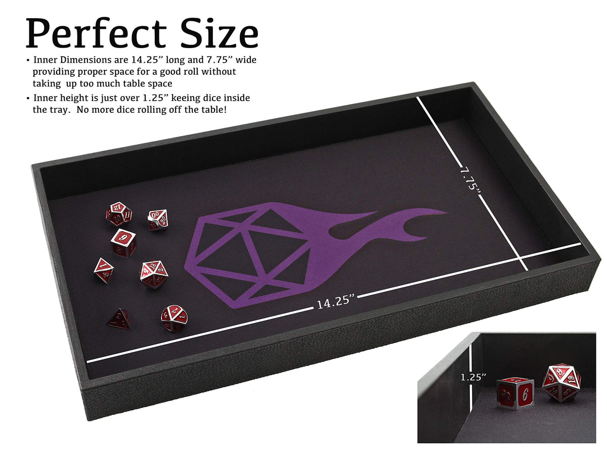 Forged Dice Co. interior tray fits a full dice set with a tidy border.