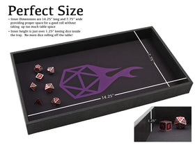Forged Dice Co. interior tray fits a full dice set with a tidy border.