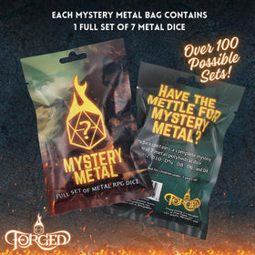 Forged Dice Co mystery metal dice bag sealed with logo, ideal gift packaging