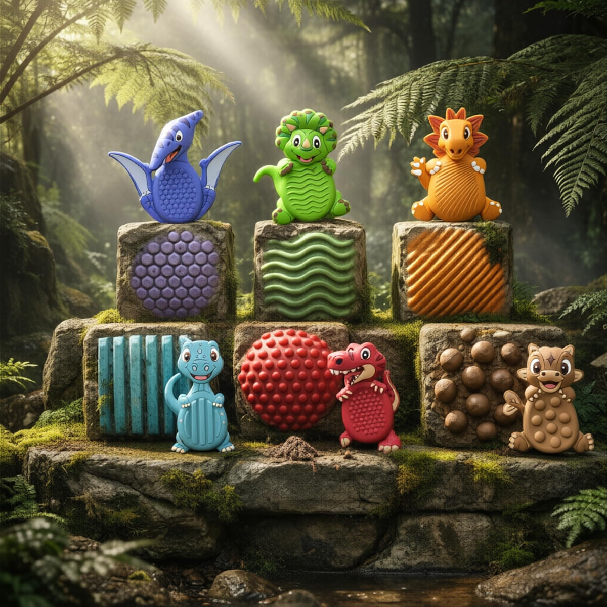Forlinx classroom-ready dinosaur set supports hands-on learning and sharing.