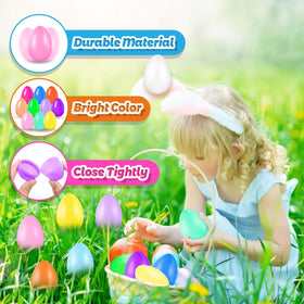 FORLINX closeup of durable plastic Easter eggs for long-lasting use.