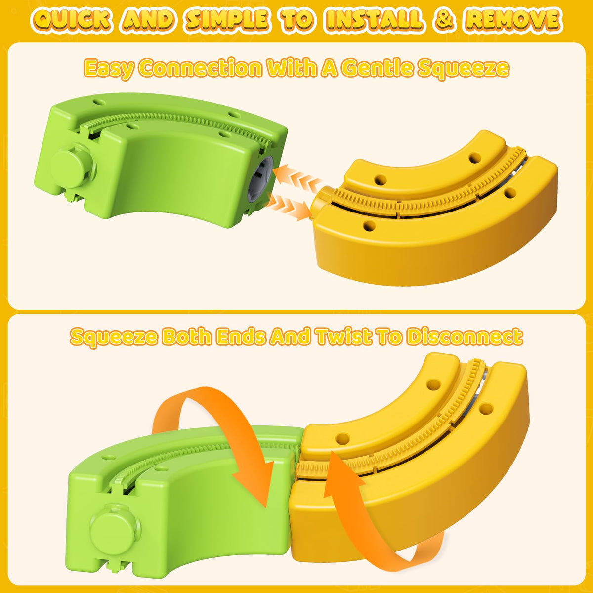 Fortand BPA-free plastic with safe rounded edges for worry-free setup.