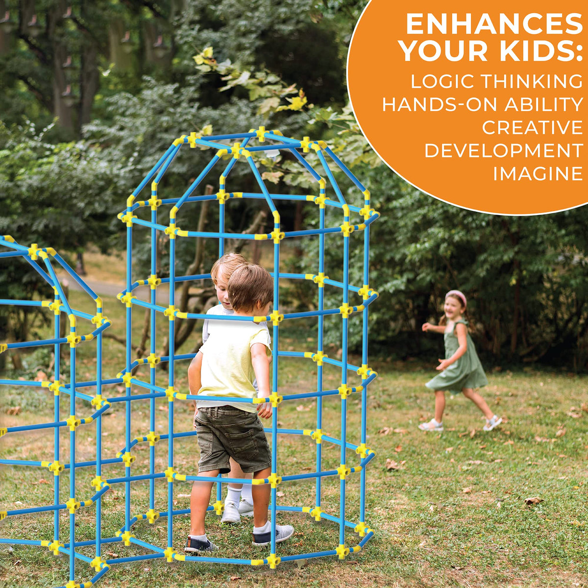 Fortstix 180pc finished fort structures illustrate immersive play settings