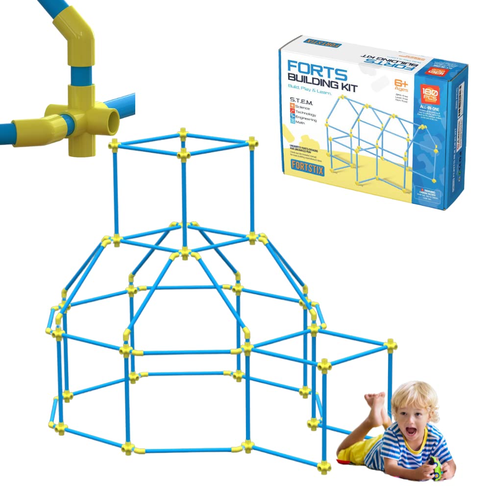 Fortstix 180pc packaged kit showing premium ABS for imaginative play