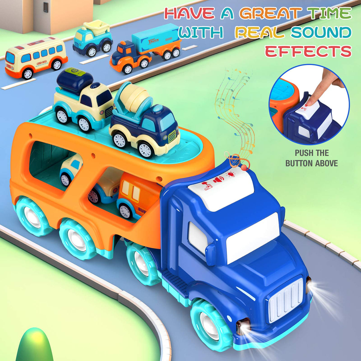 Forty4 dump truck toy strengthens fine motor skills during pretend loading