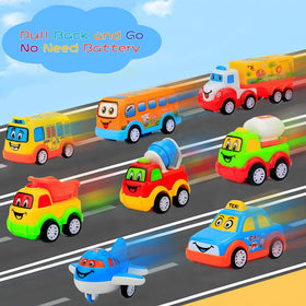 Forty4 colorful vehicles with diverse shapes support language and imagination.