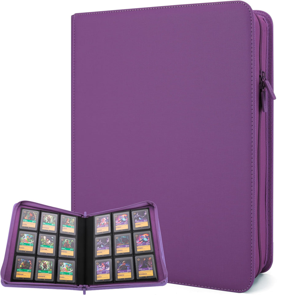 FORZAROCKET 324 Toploader Binder front cover with premium PU leather for organized card display.