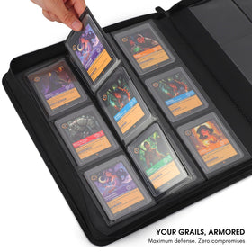 FORZAROCKET 324 Toploader Binder N3 guard pages ensure archival-safe, crystal-clear card visibility.