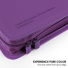 FORZAROCKET 324 Toploader Binder PU leather texture highlighting durable, travel-friendly exterior.