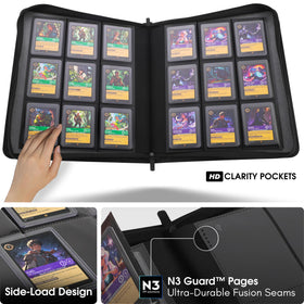 FORZAROCKET 324 binder side-load pocket demonstrates spill-safe card security.
