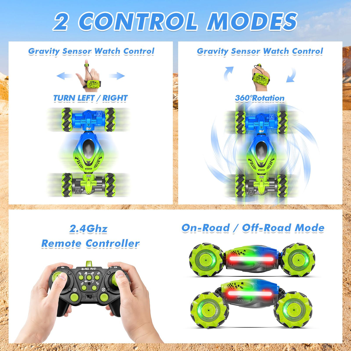 Fosgoit Gesture RC Car off-road drift on varied terrain