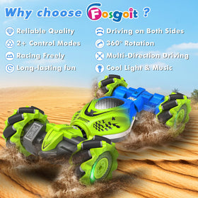 Fosgoit 4WD tires provide grip on indoor and outdoor surfaces