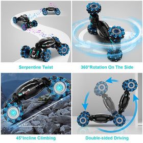 Fosgoit RC car performing 360° rotate for thrilling stunts