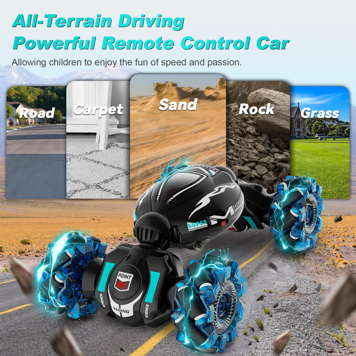 Fosgoit off-road transform mode navigating rough surfaces