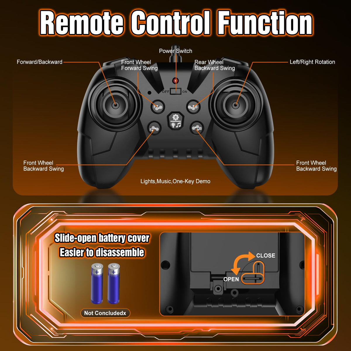 Fotgear robot controlled by a 2.4 GHz remote for precise steering