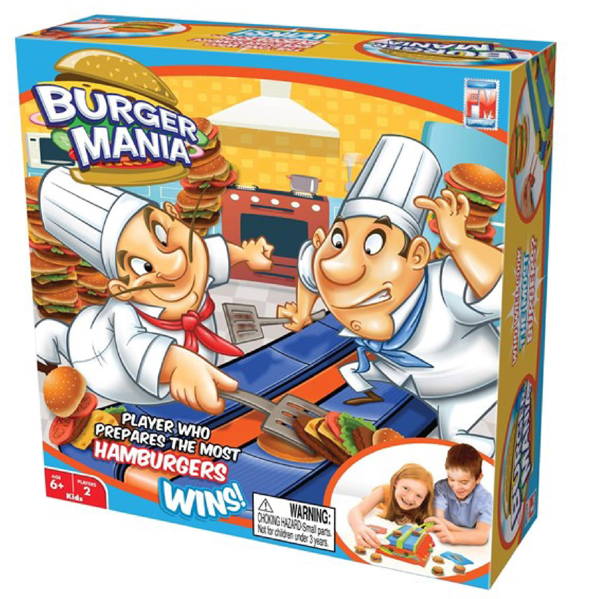 Fotorama Burger Mania game action on conveyor belt promotes quick thinking