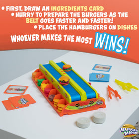 Fotorama Burger Mania ingredients display shows burger assembly sequence