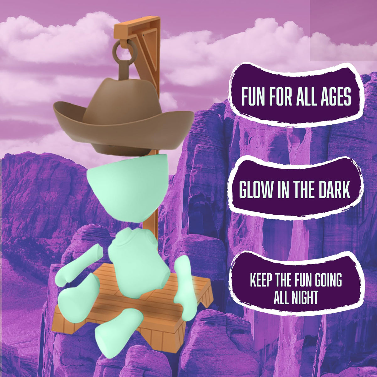Fotorama Hankman Glow glow-in-the-dark pieces illuminate nighttime play.