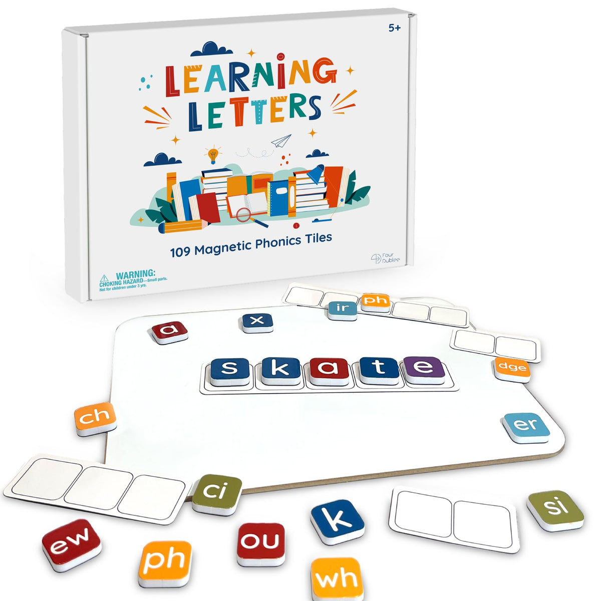 Four Dublee phonics tiles collection for early reading practice.