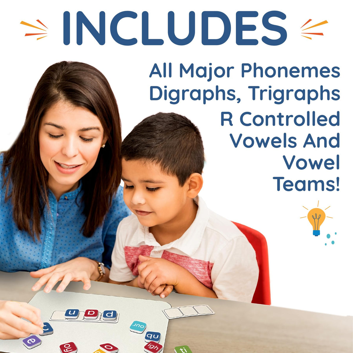 Four Dublee sound boxes support interactive spelling practice.