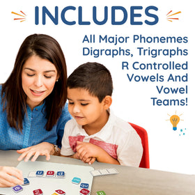 Four Dublee sound boxes support interactive spelling practice.