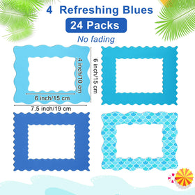Blue palette foam frames capture seaside moments in a playful display
